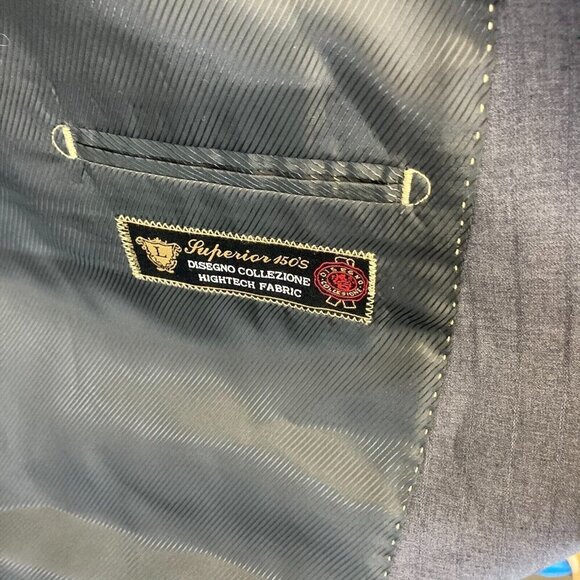 NEW Luca Rossi Italia Super 150's Blazer Suit Jacket Mens 46L Gray 3-button NWT - Picture 6 of 15